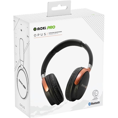 MOKI PRO OPUS HEADPHONES Wireless Bluetooth Black GLD